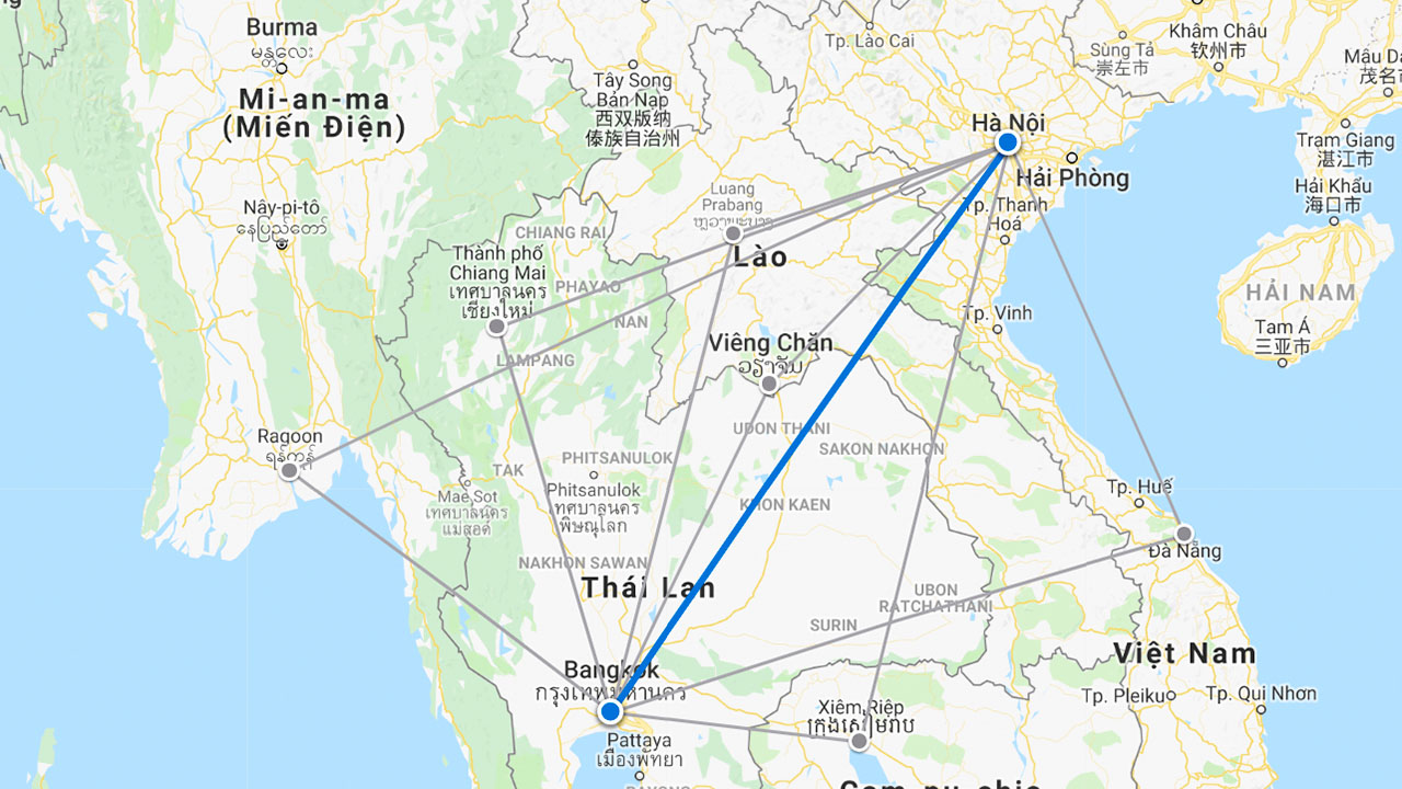 Di chuyển từ Việt Nam qua Thái Lan bằng đường hàng không